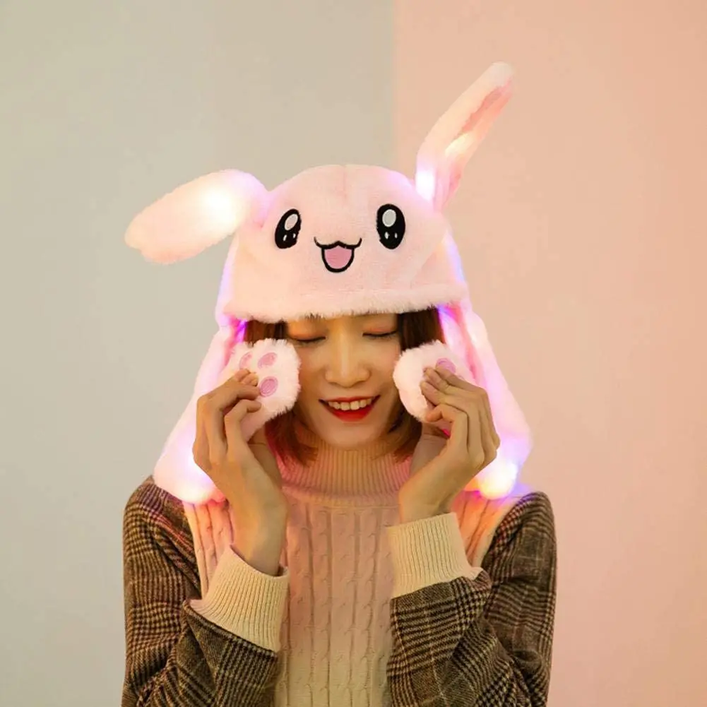 [KBS-1375] LED Rabbit Hat | Adorable Light-Up Plush with Moving Ears