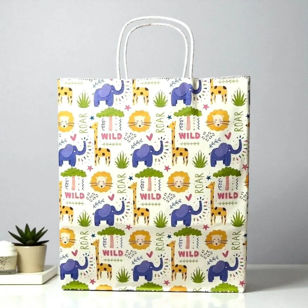 [KBS-1423] Paper Carry Bag - Wild Animal Theme (12×10″)