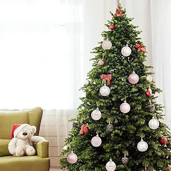 Christmas Tree Decoration (6 Pcs Glitter Balls) 