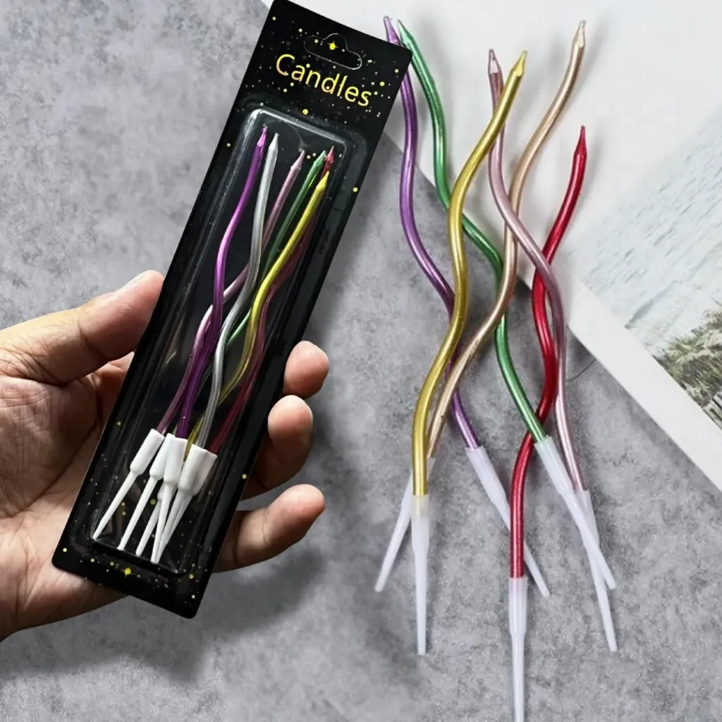 [KBS-1461] Metallic Spiral Cake Candles (6 pcs)
