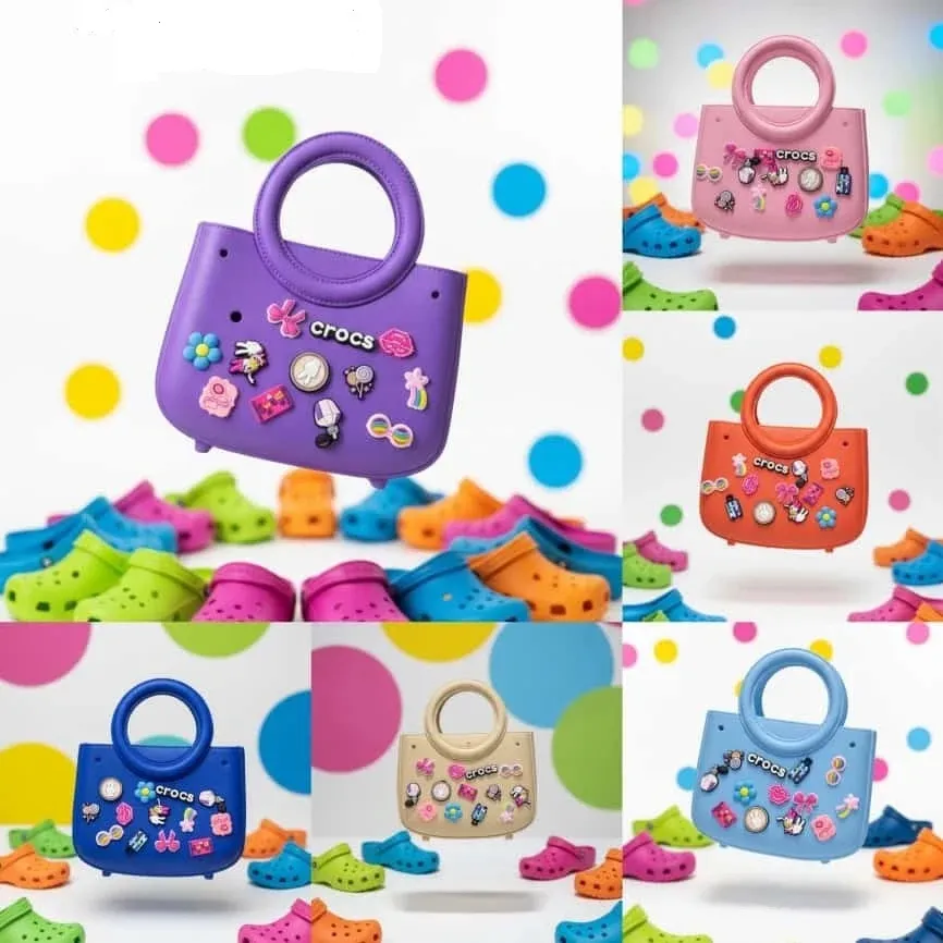 [KBS-1504] Round Handle Crocs Beach Bag (16×21 cm)