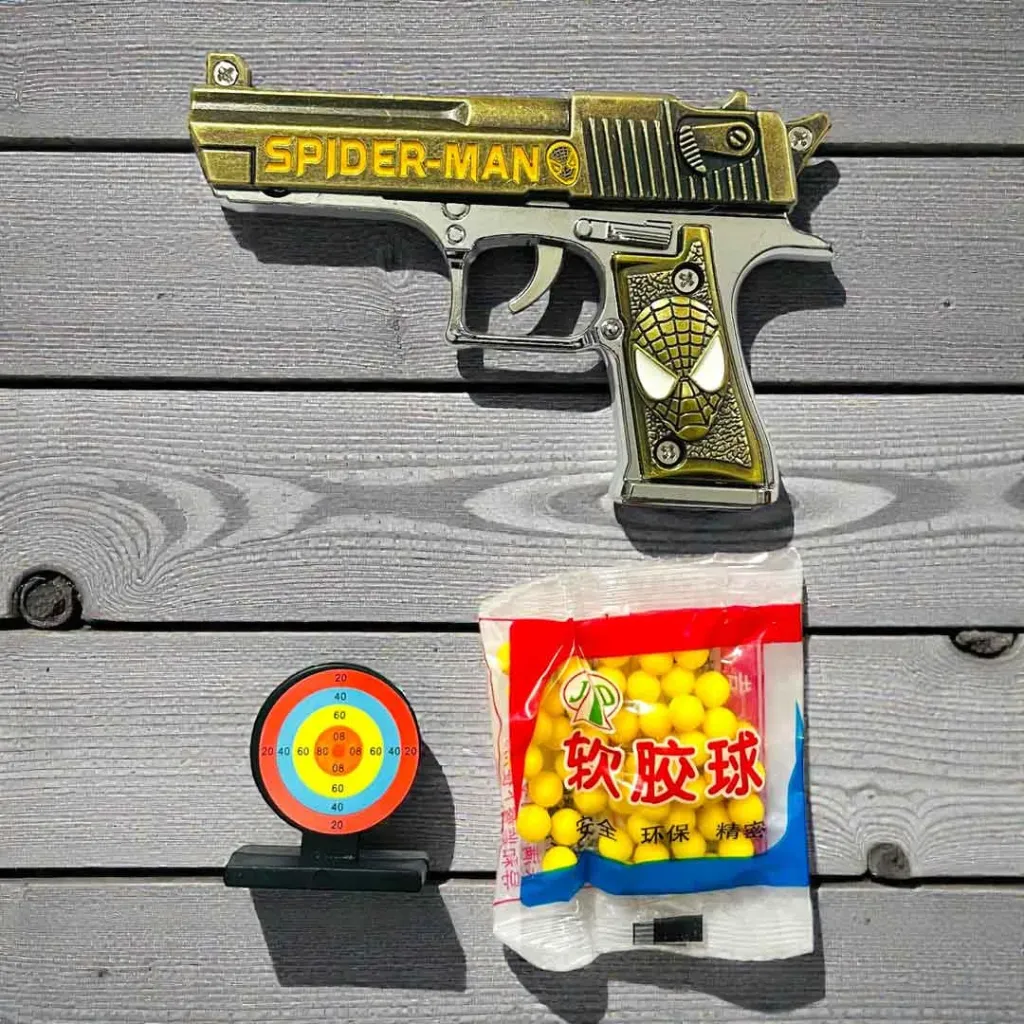 Metal Mouser Air Toy Gun with 100 BB Bullets & Dart Board