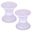 Plastic Mesh Damroo Stool | Double-Sided Stool for Guestroom, Garden, Balcony | Damroo Style Seating (Pack of 1, Assorted Colors)
