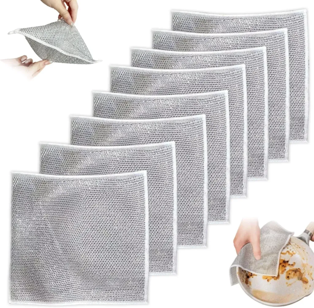 Wire Dish Wash Cloth Double Layer | Heavy-Duty Stainless Steel Scrubber for Utensils & Cookware