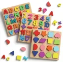 Wooden ABCD or 1234 Learning Board for Kids (1 Pcs)