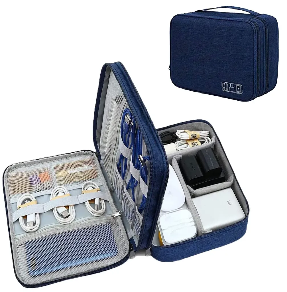 [KBS-1609] Electronics Organizer Storage Bag | Travel Carrying Case for Cables, Charger, Power Bank, Mouse, SSD & HDD