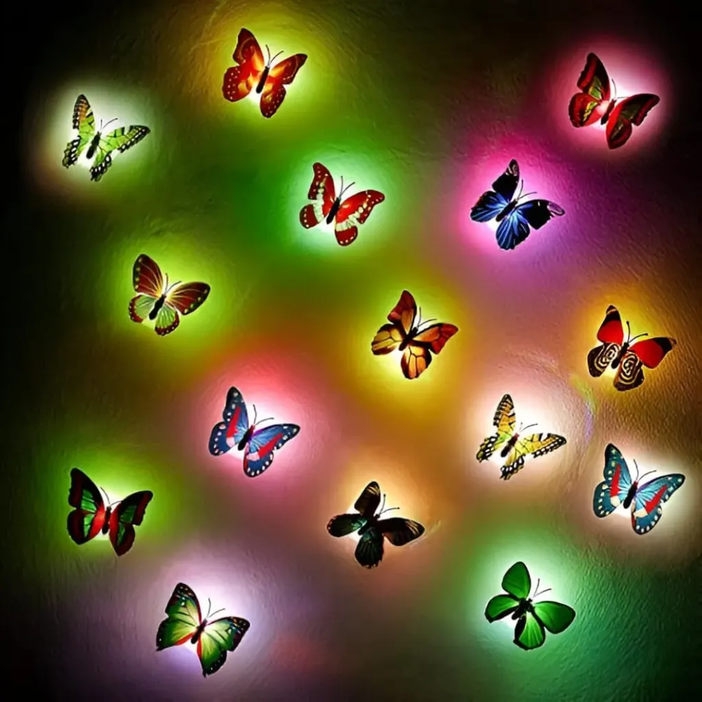 [KBS-1613] Butterfly LED Night Light | Color Changing Peel & Stick 3D Wall Lamp for Bedroom, Living Room & Home Decor | 1 Pcs | Random Color