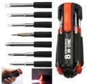 8 in 1 Screwdriver Set with LED Light | Portable Multifunctional Tool Kit with Torch & Magnetic Heads