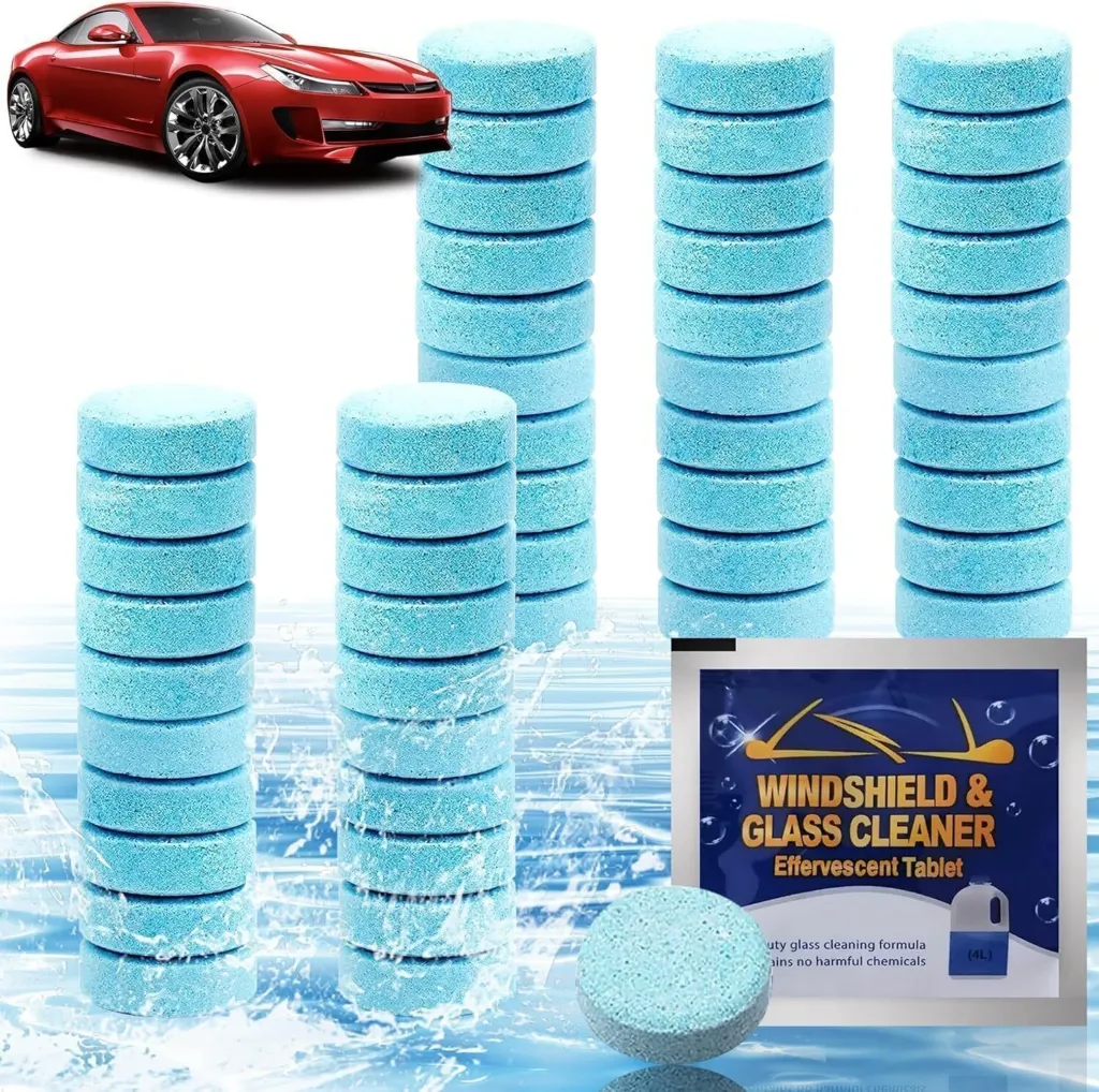 [KBS-1622] Car Windshield Washer Cleaning Tablets | Concentrated Glass Cleaner for Wiper System & Auto Care