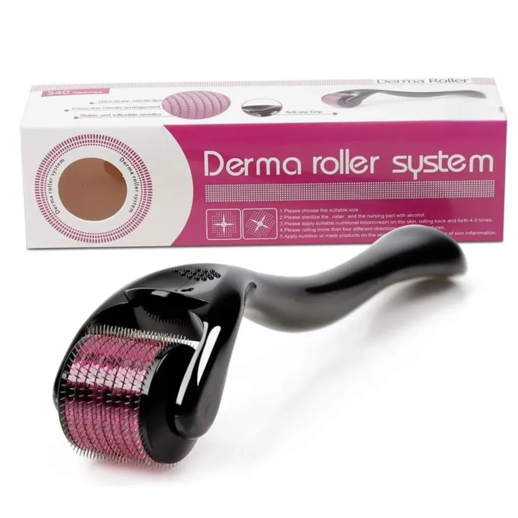Derma Roller 0.5 mm for Hair & Beard Growth | 540 Titanium Microneedles for Hair Regrowth, Acne Scar Reduction & Skin Rejuvenation