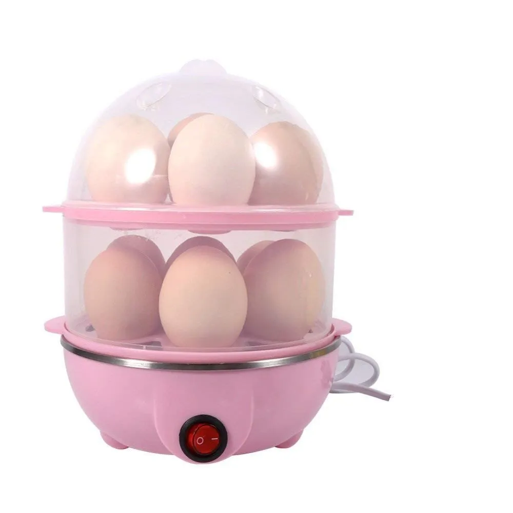 [KBS-1625] Egg Boiler Double Layer Electric Cooker & Steamer | Automatic Shut-Off | Up to 14 Eggs for Boiling, Steaming, Cooking & Frying