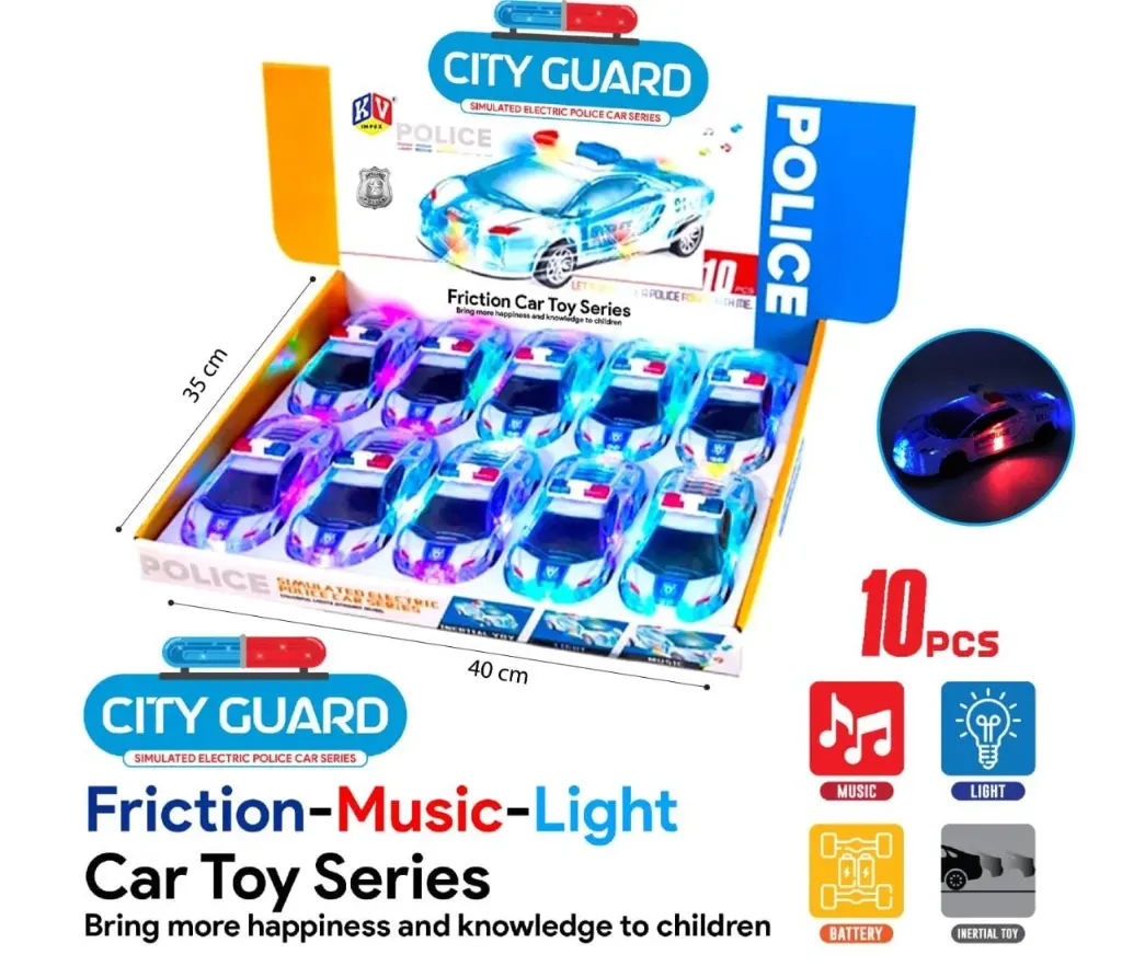 [KBS-1638] City Guard Police Car with Music and Light (1 Pcs)