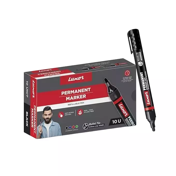 Luxor Permanent Marker (Black, 1 Pcs)