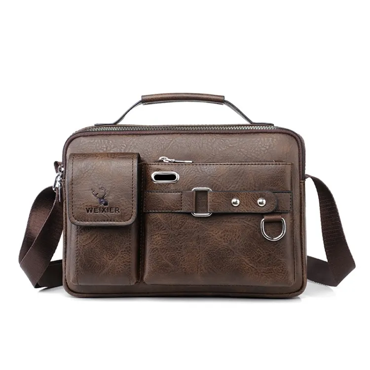 [KBS-1677] Leather Shoulder Handbag for Men – Laptop Compatible Office & Travel Bag
