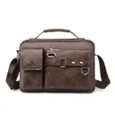 Leather Shoulder Handbag for Men – Laptop Compatible Office & Travel Bag