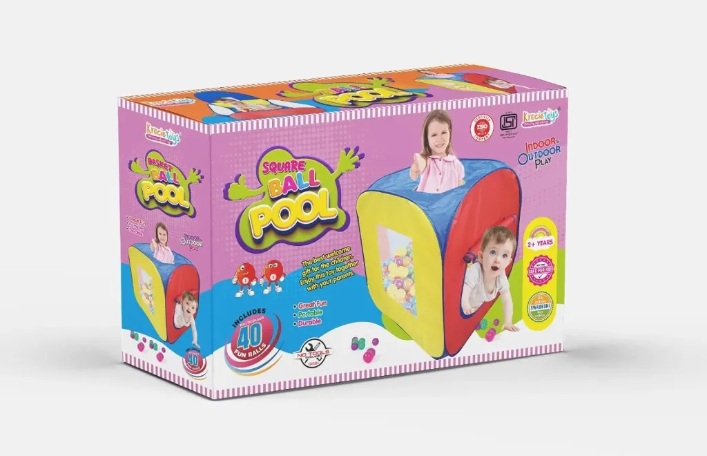 Krocie Toys Ball Pool for Kids with 40 Balls | Indoor Outdoor Play Pool | Baby & Toddler Play Tent