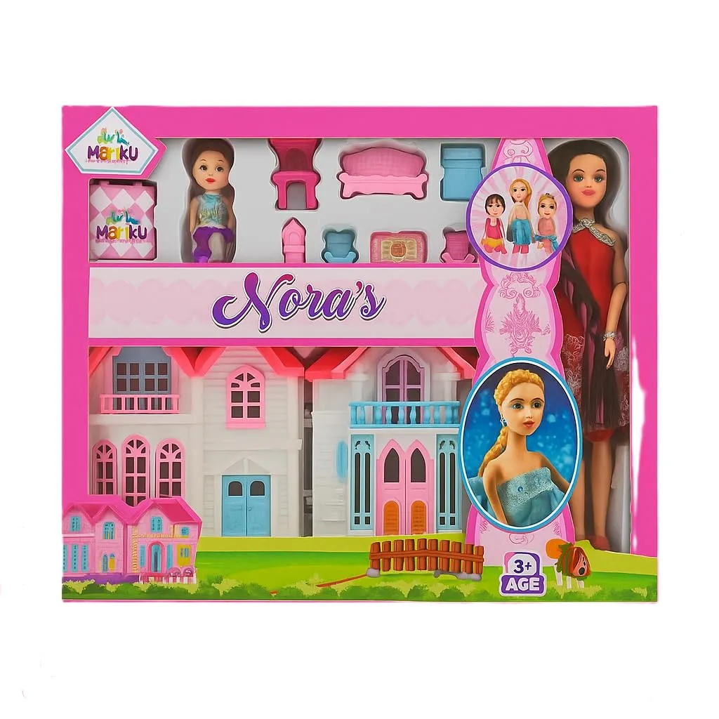 [KBS-1687] Nora’s Doll House Set | Role Play Dollhouse Furniture Playset for Kids