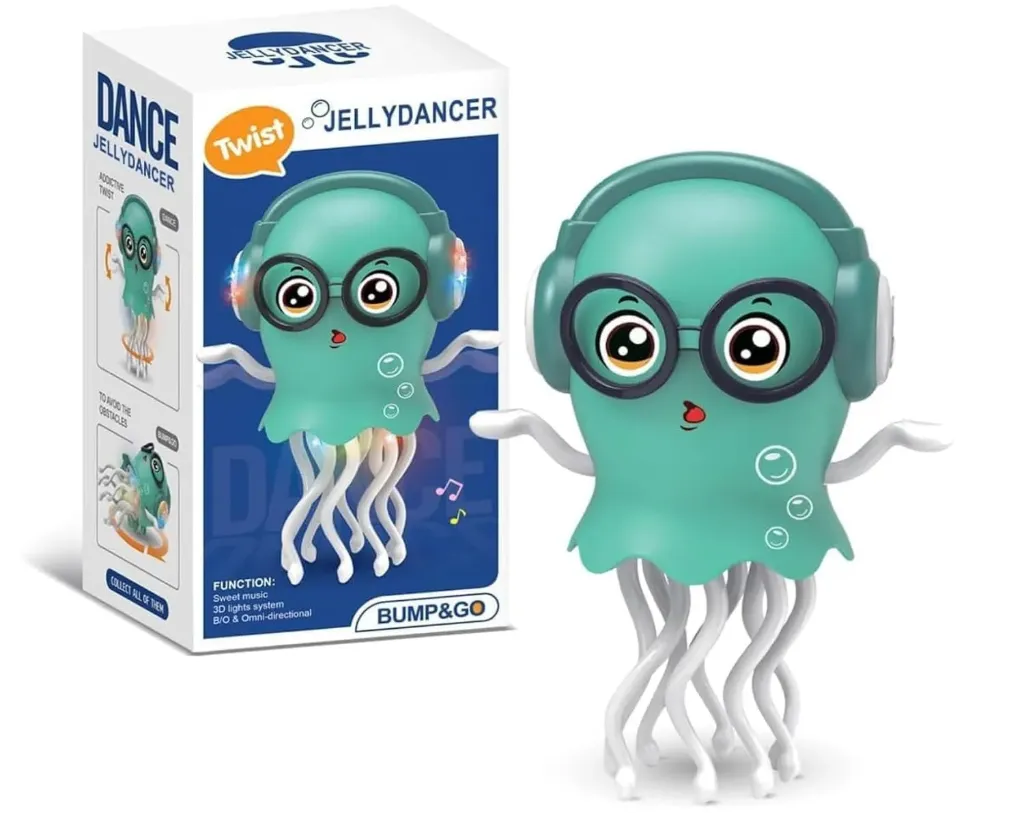 Dancing Jellyfish Toy with Lights & Music – 360° Rotating Tentacles, Musical Moving Toy for Kids