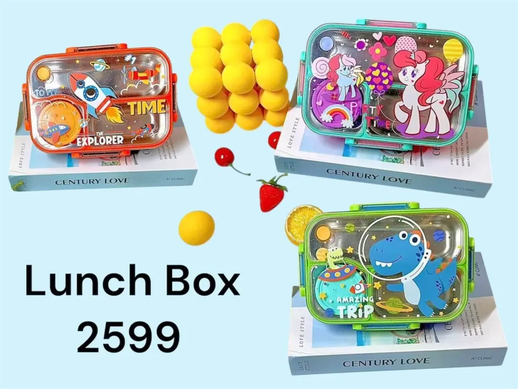 [KBS-1761] Stainless Steel 3 Compartment Lunch Box | Leak-Proof | BPA-Free | 650ml + 80ml | Model 2599