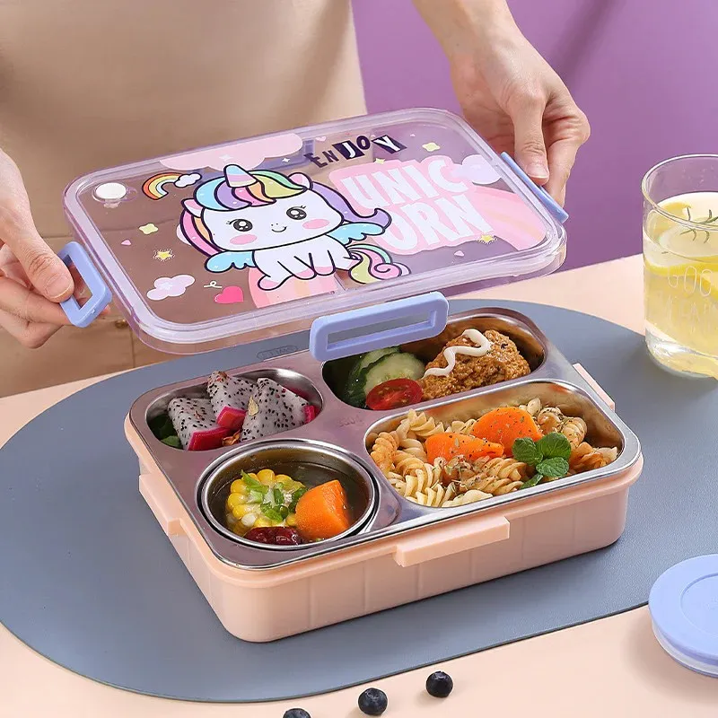 [KBS-1784] Stainless Steel 4 Compartment Lunch Box | Leak-Proof | BPA-Free | 850ml | Model 2533