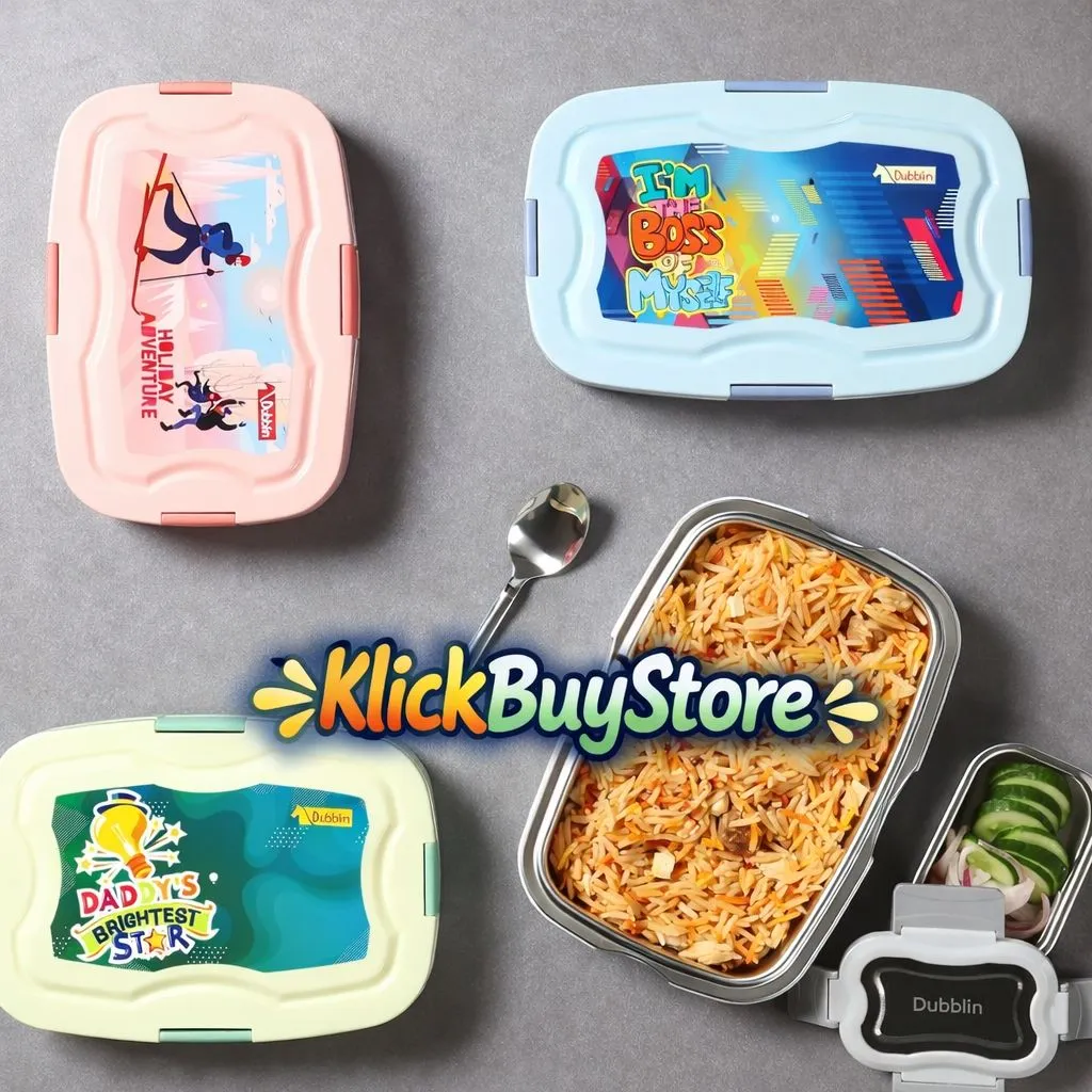 [KBS-1788] Dubblin Stainless Steel Insulated Lunch Box | Leak-Proof | BPA-Free | 850 ml with steel container | Model - HARRY