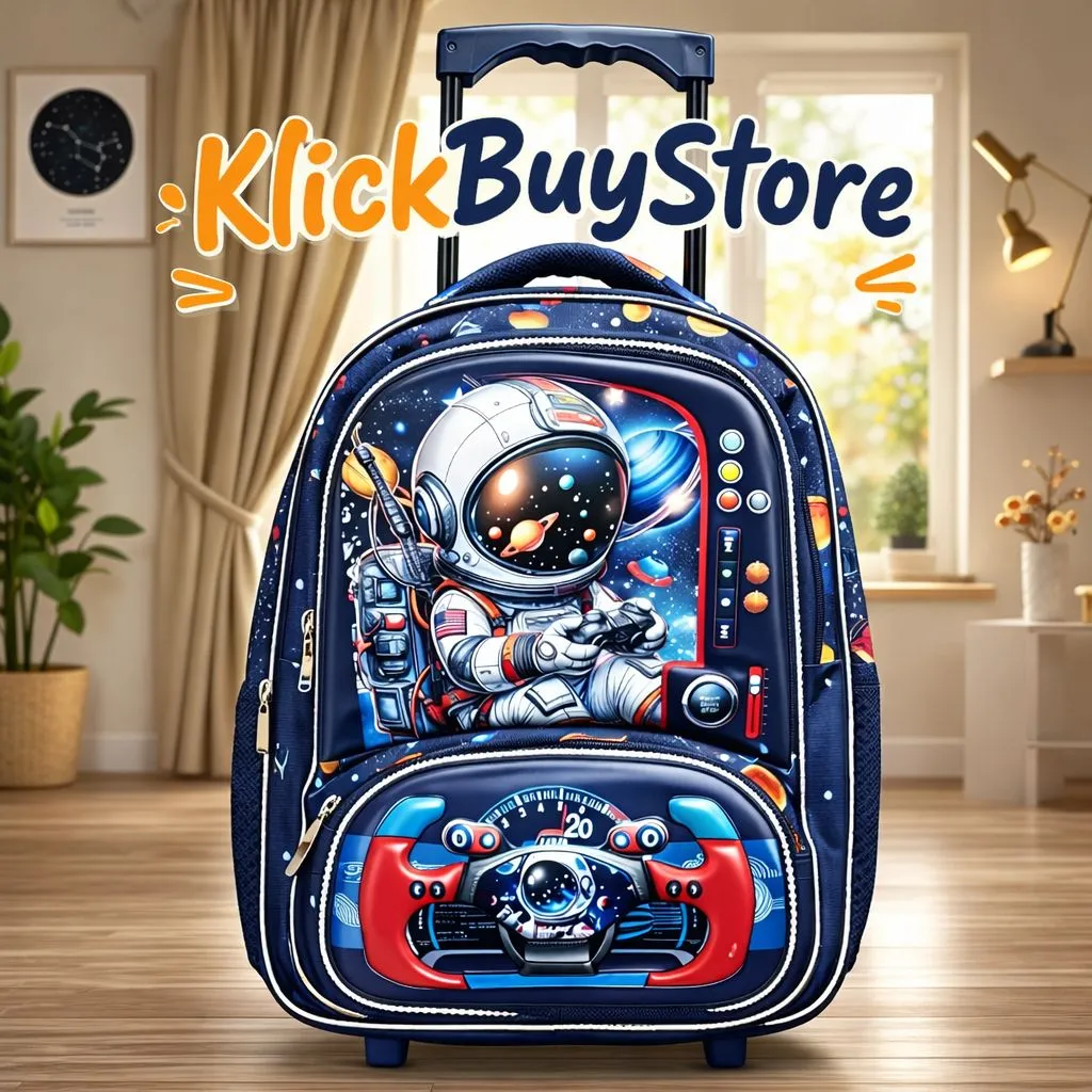 [KBS-1795-1] School Trolley Bag with Wheels (Big Size) (Astronaut)