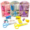 Stationery Kit (E-026) - Mini Stapler with 10 Staples, Scissors, 2 Washi Tapes & Tape Dispenser - 1 Kit (Random Design)
