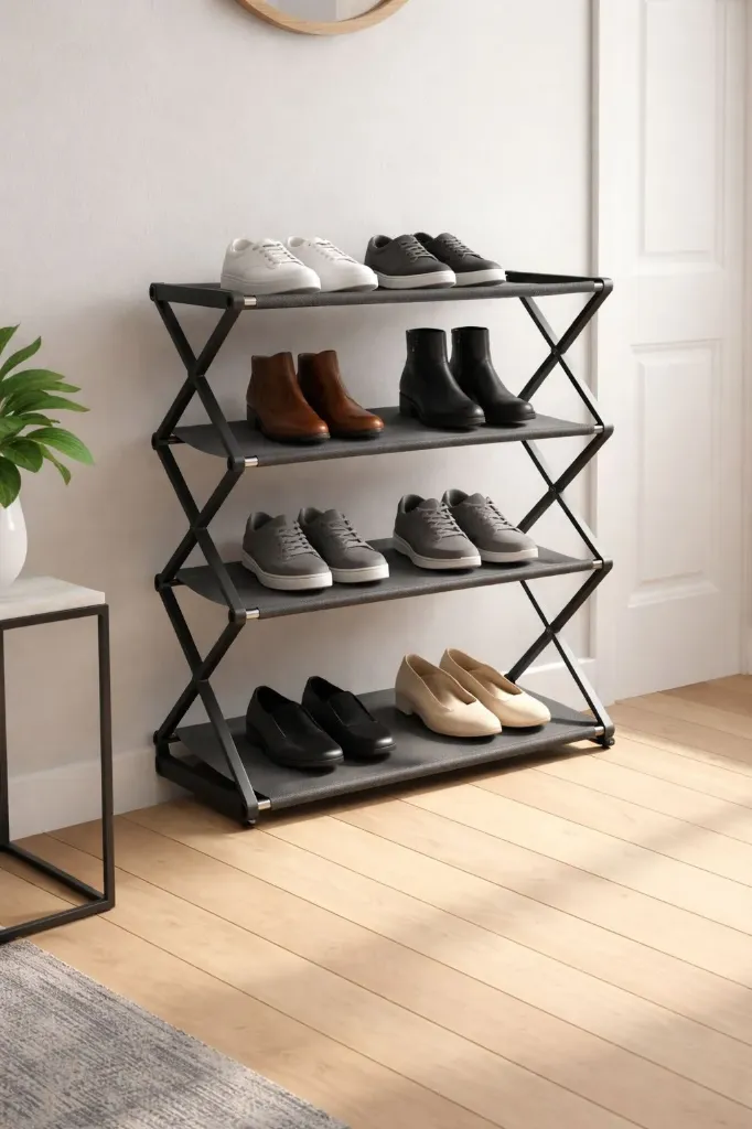 4 Layer Foldable Shoe Rack