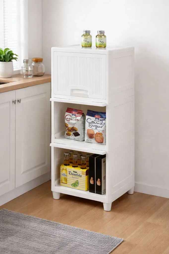 [KBS-1867] Multipurpose Foldable Plastic Wardrobe Cabinet (3 Layer) – Clothes Storage Drawer Organizer
