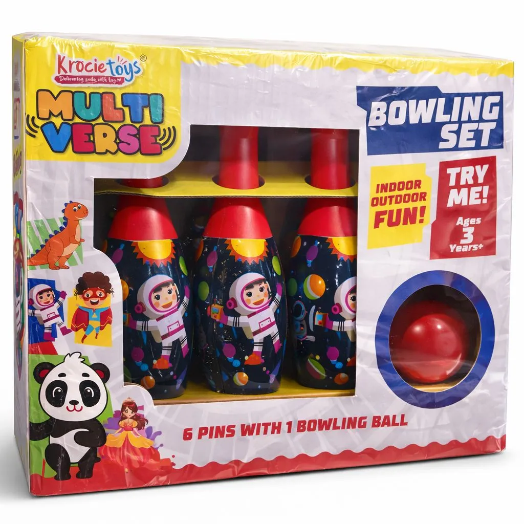 Krocie Toys Big Bowling Set ( 6 Bowling Pins, 1 Ball)