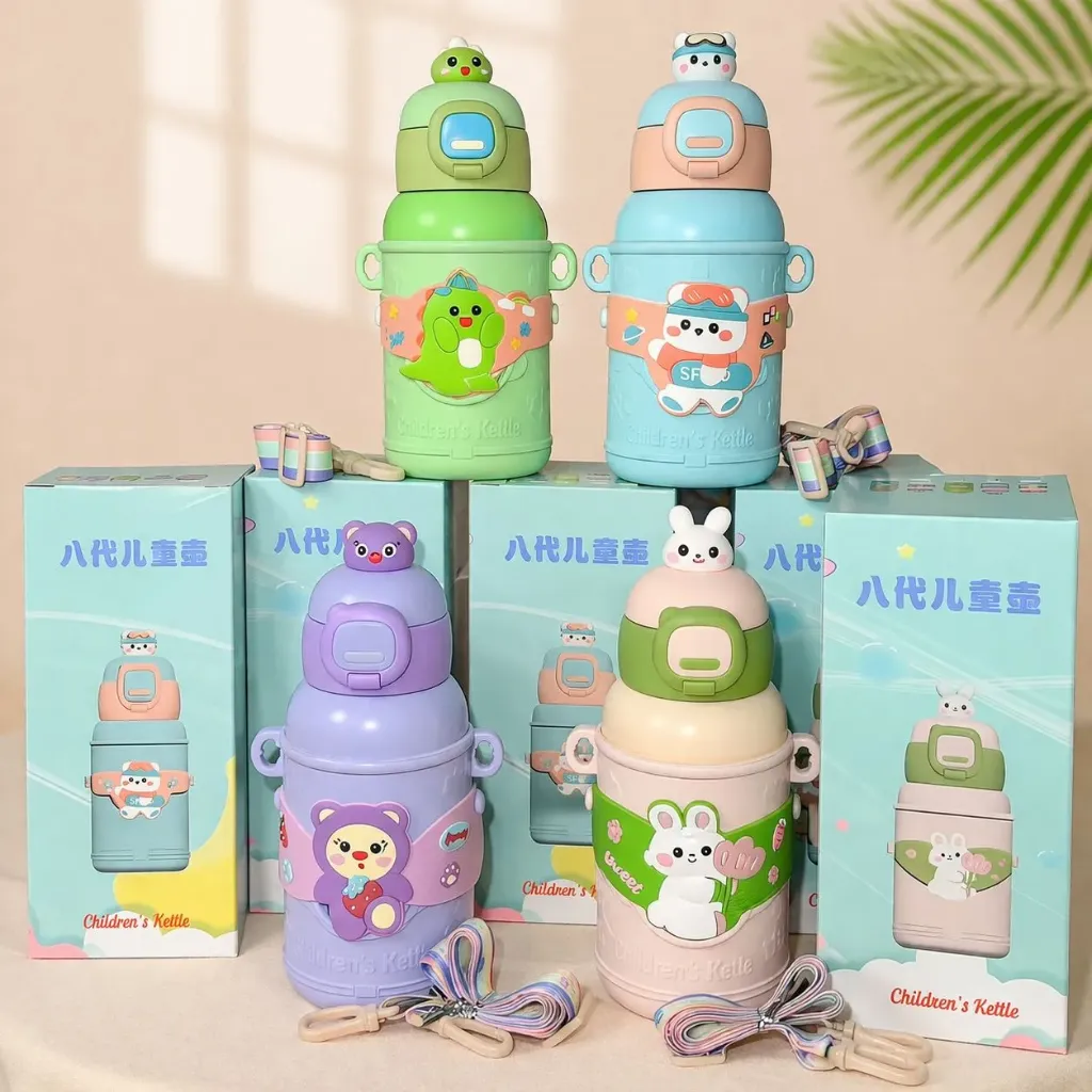 [KBS-1926] Stainless Steel Sipper Vacuum Water Bottle Model: Children's Kettle (Assorted Design)