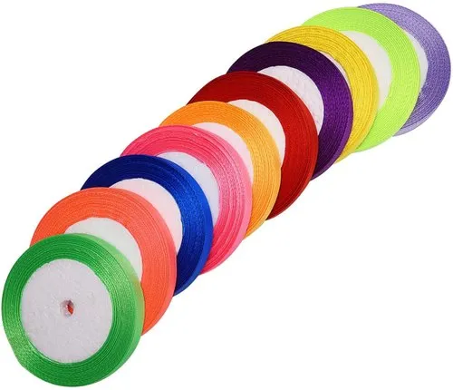 Satin Ribbion Decoration (Multicolor, Size: 0.5 inch)