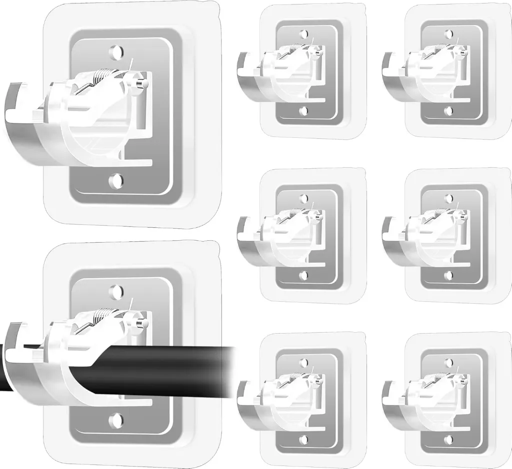 Curtain Rod Brackets (Pack of 2) | Self Adhesive Adjustable Curtain Rod Holder Hooks | Nail-Free Wall Mount Curtain Hangers