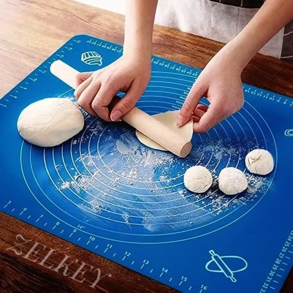[KBS-1982] Silicone Baking Mat with Measurements - Non Stick Reusable Dough Rolling Sheet for Roti Chapati Pastry Fondant (50 x 40 cm)