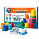 Cup Stacking Battle Game for Kids - Color Matching Puzzle with Bell - Fast Brain Game with Challenge Cards - Educational Montessori Toy