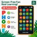Edu Phone - Educational Kids Learning Phone Toy - Rechargeable Interactive Talking Mobile with 28 Functions - Hindi & English Language, Alphabet, Numbers, Music & Rhymes for Boys & Girls