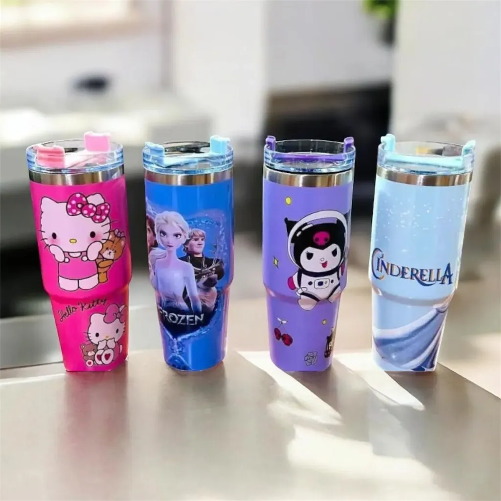 [KBS-2037] Stainless Steel Tumbler (890 ml, Cartoon Print) Pack of 1