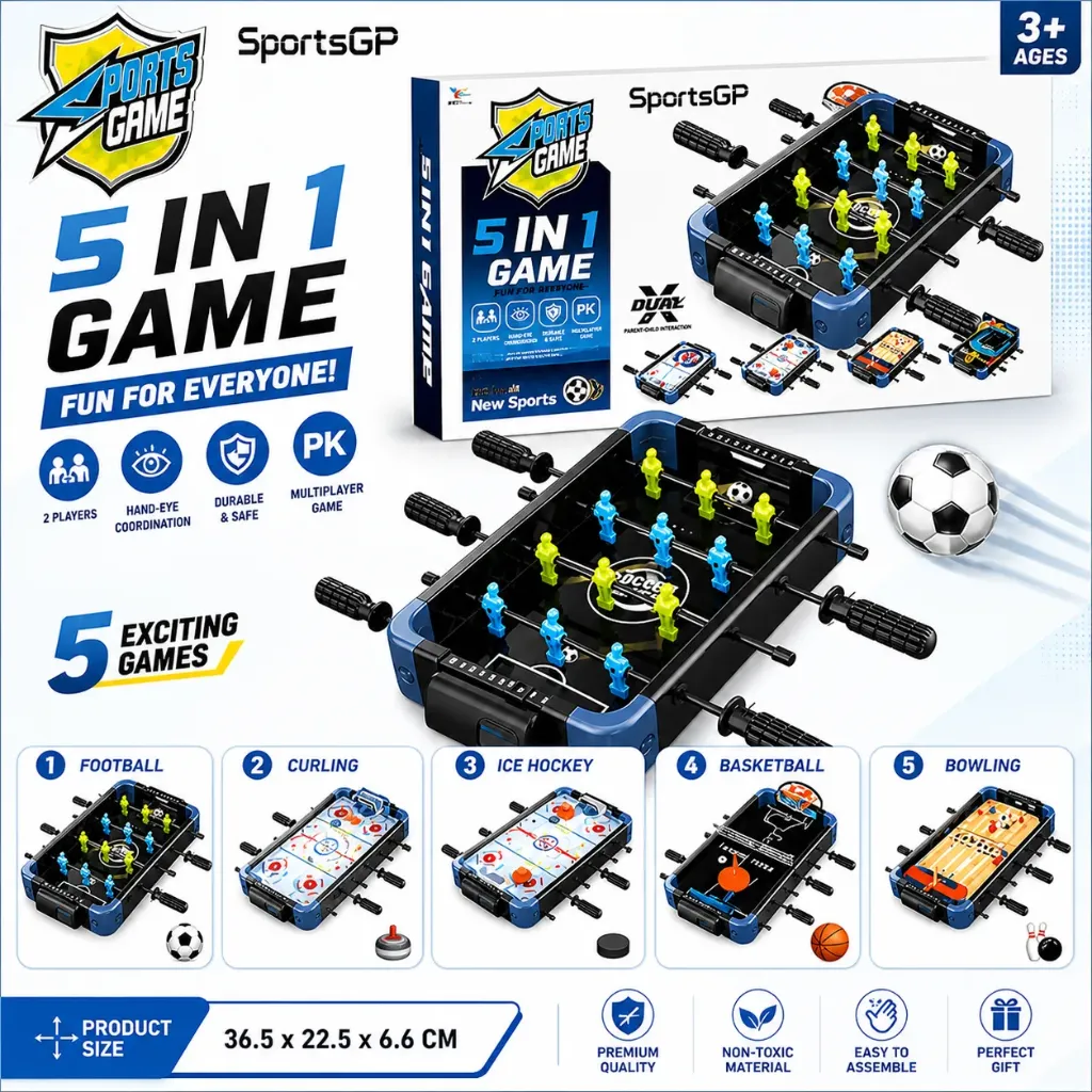 5 in 1 Tabletop Game Set