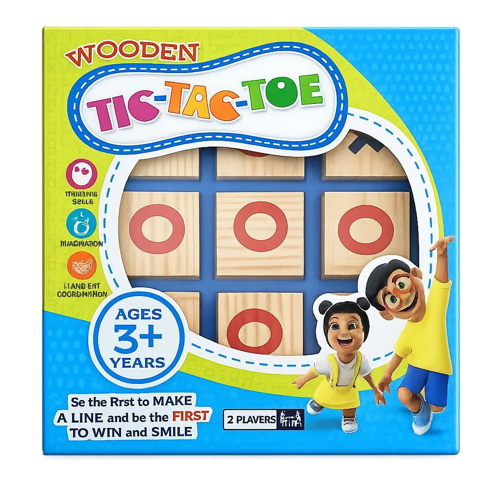 Krocie Toys Wooden Tic Tac Toe Game