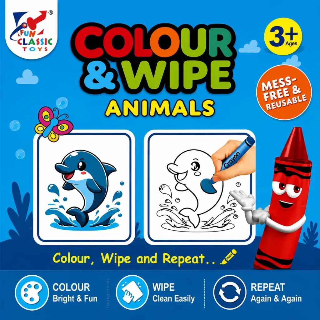 [KBS-2052] DIY Art and Craft Kit (Colour & Wipe - Animal)