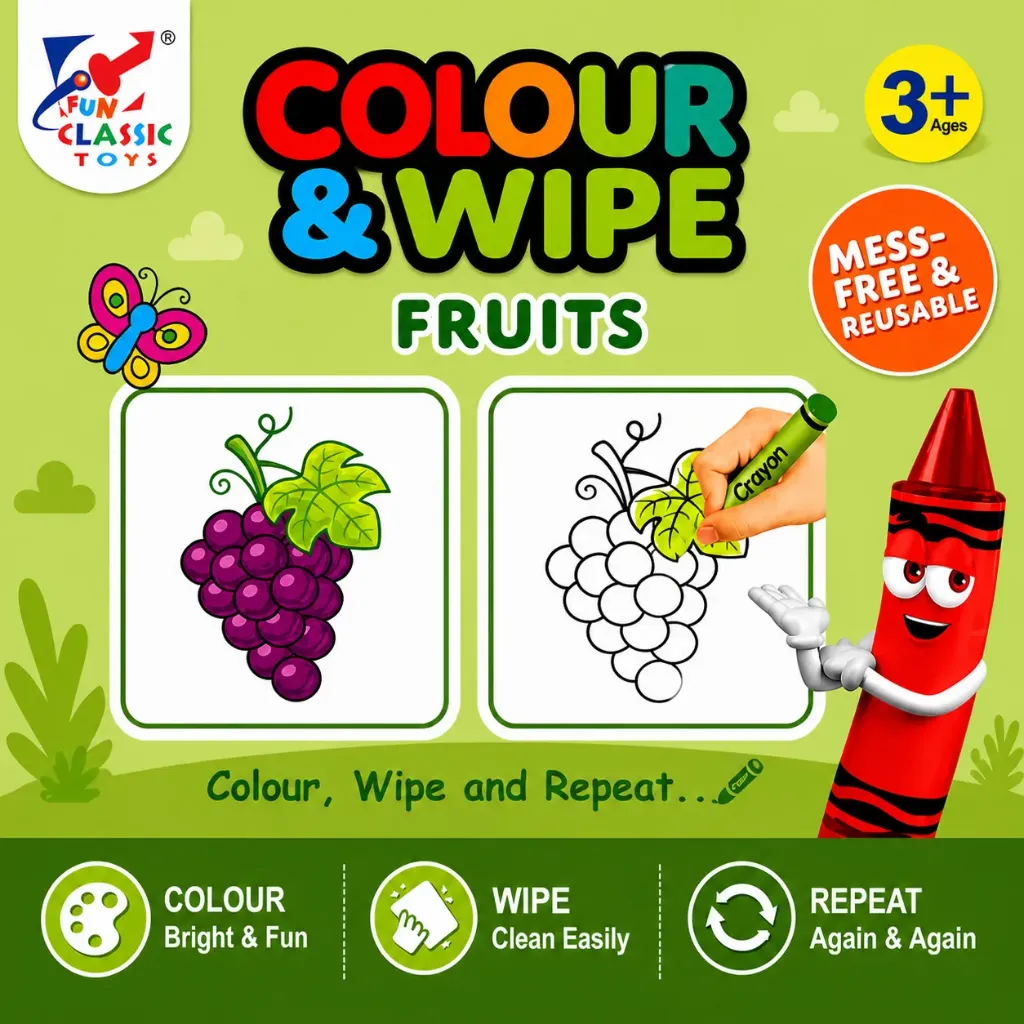 [KBS-2053] DIY Art and Craft Kit (Colour & Wipe - Fruits)