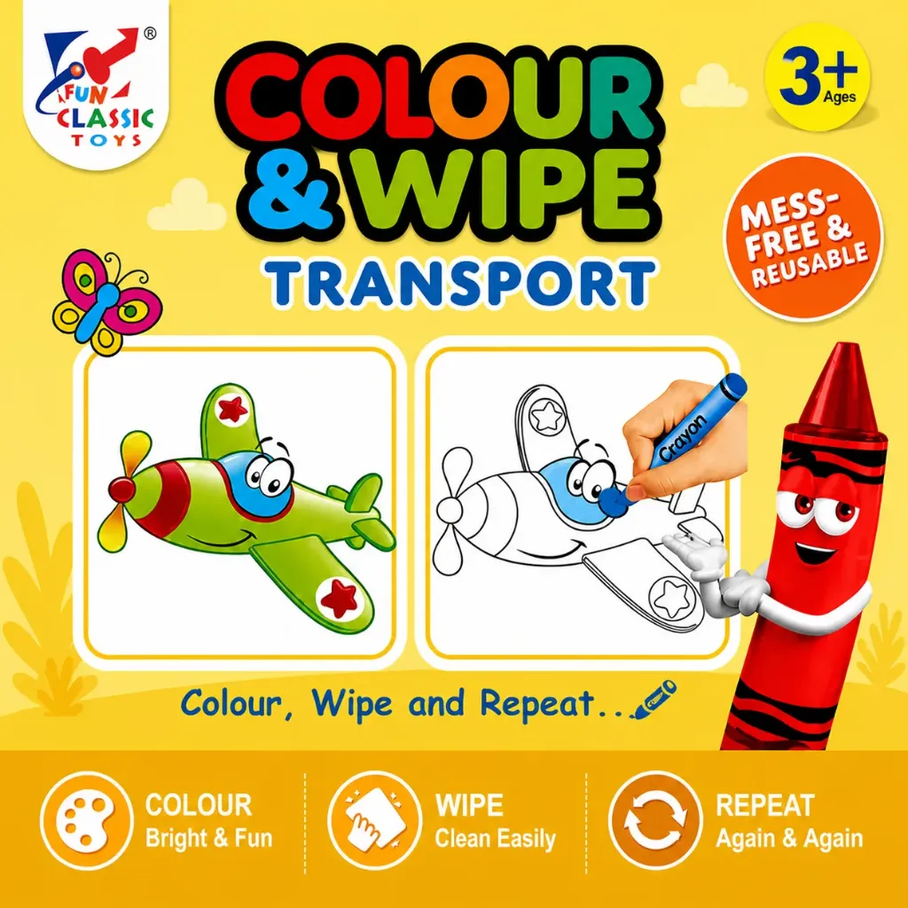[KBS-2054] DIY Art and Craft Kit (Colour & Wipe - Transport)
