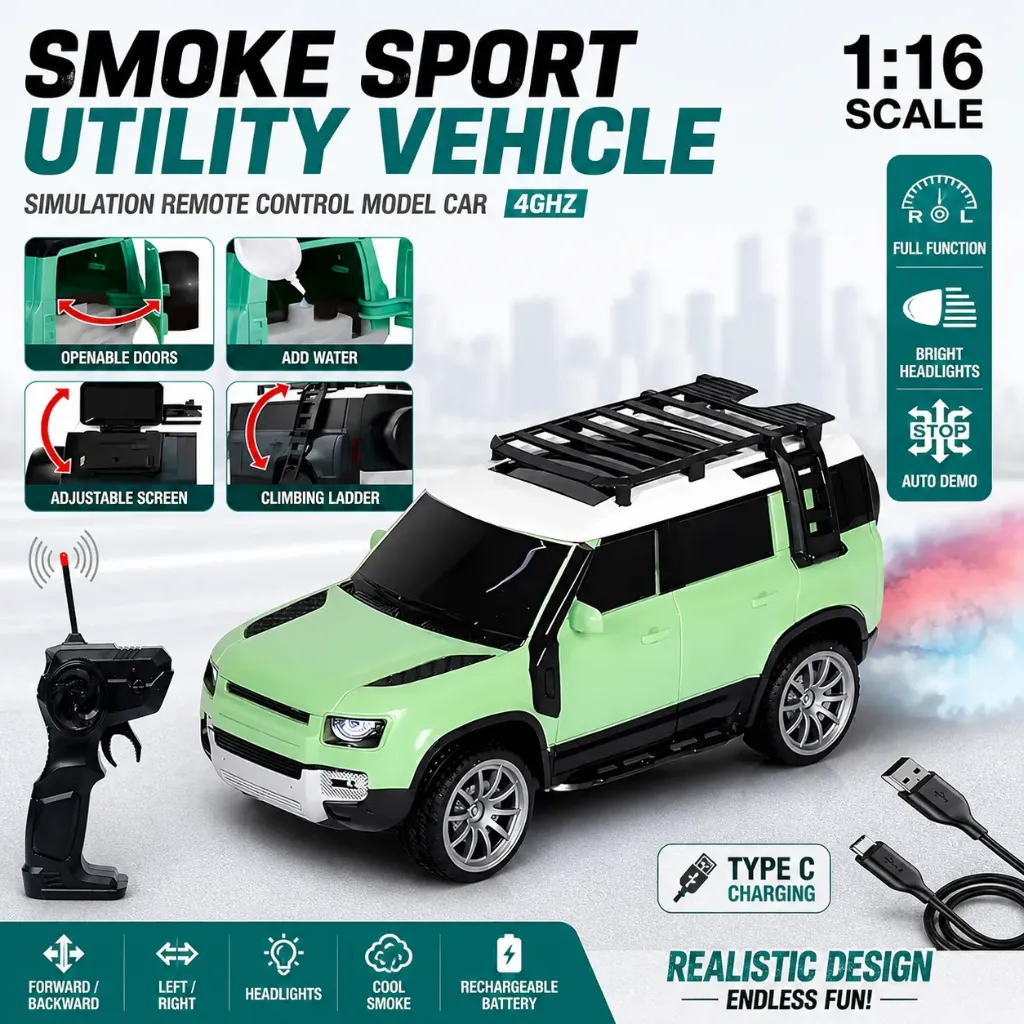 [KBS-2088] Remote Control Defender Racing Car with Lights for Kids