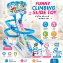 Stair Climbing Track Slide Toy with Lights & Music