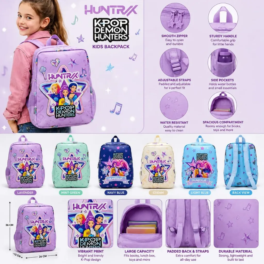 [KBS-2099] K POP Demon Hunters Printed Backpack for Kids