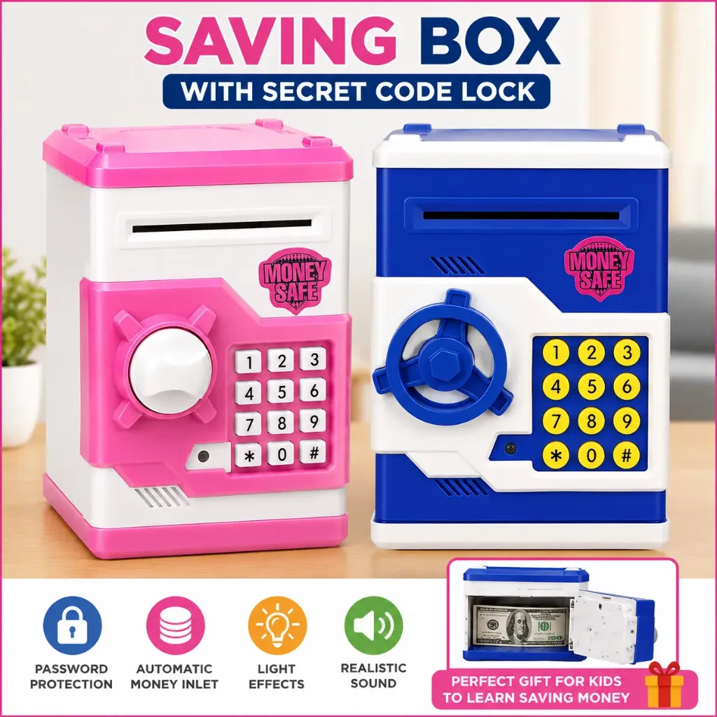 [KBS-2121] Electronic Money Saving Box with Password Lock & ATM Style Coin Bank for Boys & Girls (Pack of 1)
