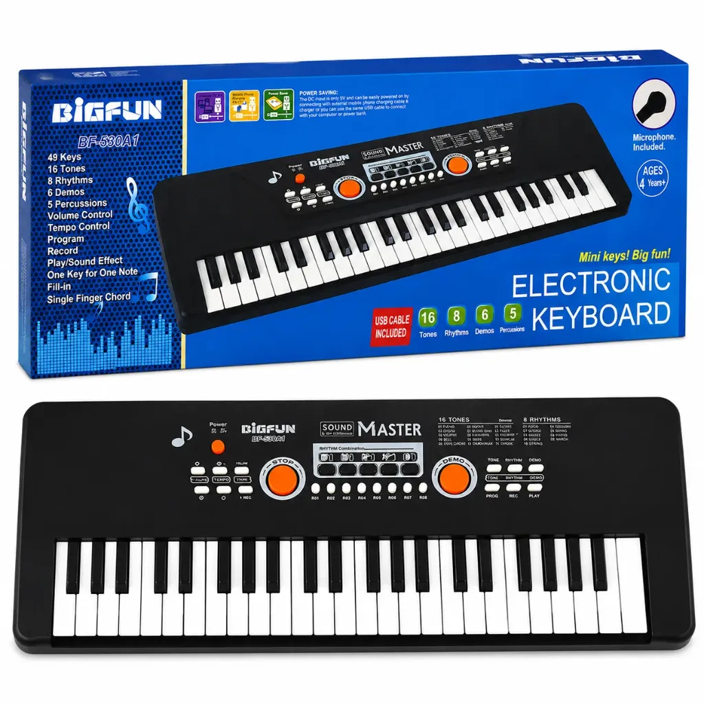 [KBS-2136] Bigfun BF-530A1 49 Keys Piano Keyboard with Mic for Kids