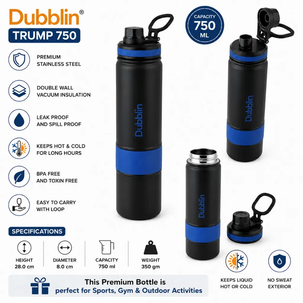 [KBS-2215] Dubblin Stainless Steel Vacuum Bottle Water Bottle (TRUMP 750)