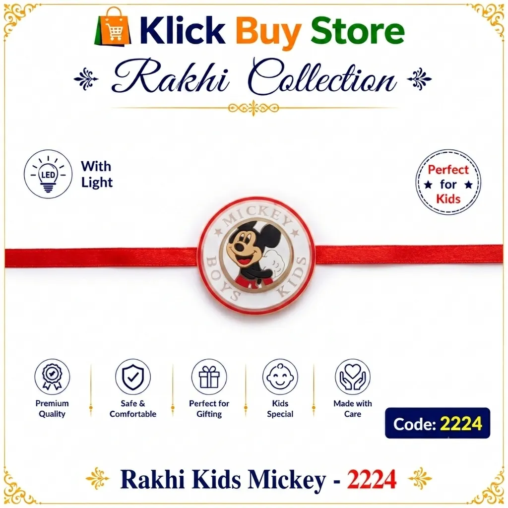 [KBS-2224] Rakhi Cartoon with Light for Kids (2224)