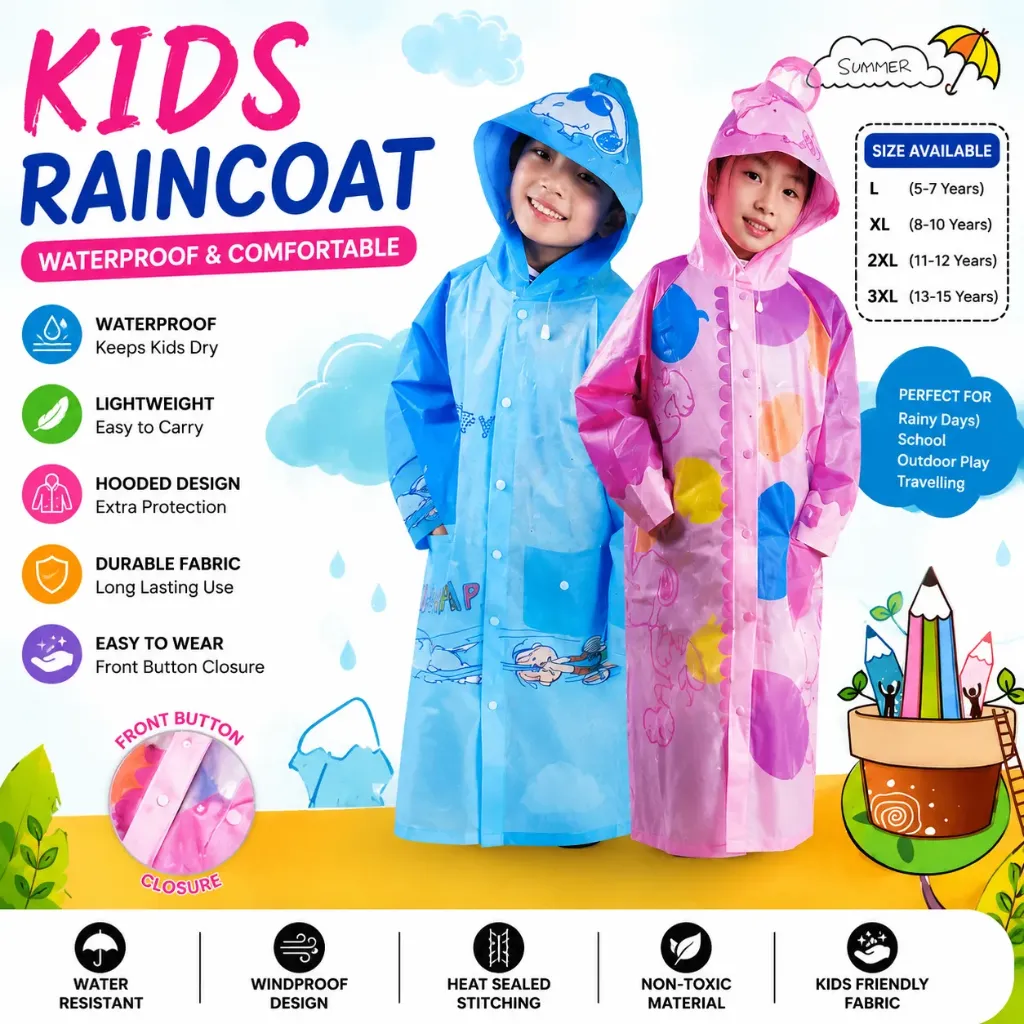 [KBS-2252-2] Kids Raincoat (No - 808) (XL)